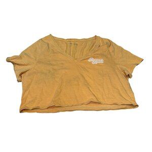 aerie Beach Bum Cropped Top Yellow Size Small oversized Womens Oversized Cotton